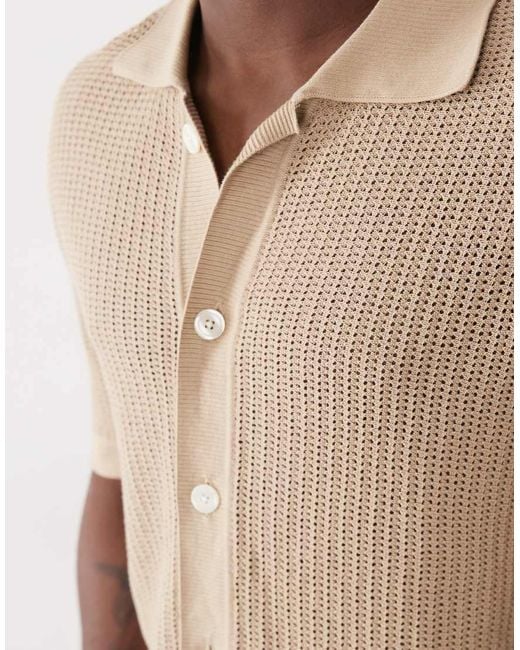 SELECTED Natural 100% Cotton Knit Button Cardigan for men