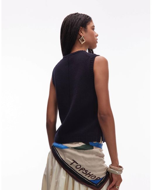& Other Stories Blue Wool Blend Knitted Tank