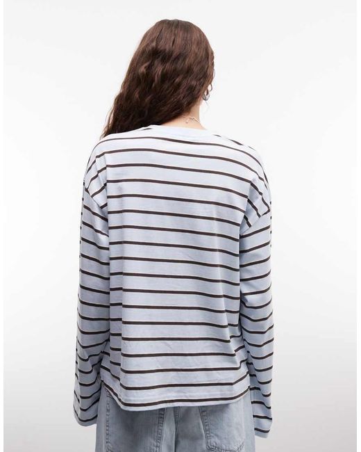 Monki White Boxy Long Sleeve Top