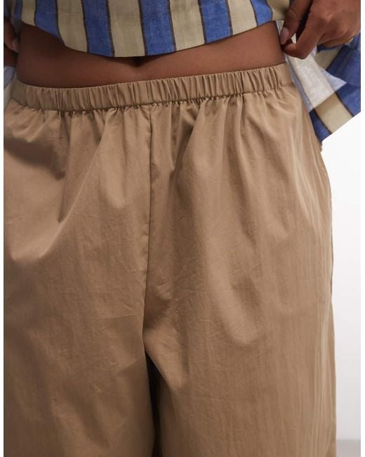 ASOS Natural Asos Design Curve Cotton/nylon Blend Pull-on Balloon Pants