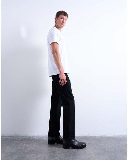 Topman Blue Rigid Straight Jeans for men