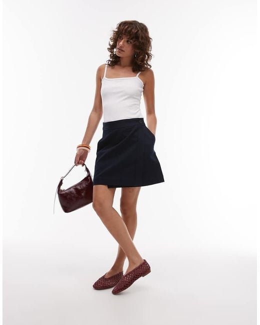 ARKET White Pure Cotton Twill Wrap Mini Skirt