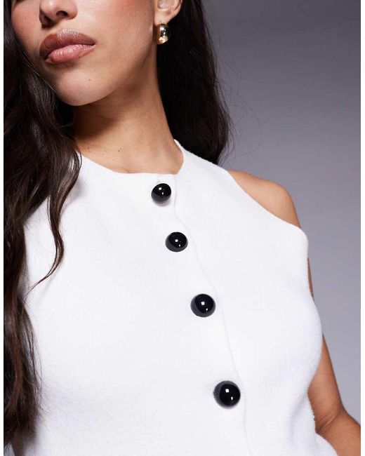 River Island Gray Longline Knitted Waistcoat