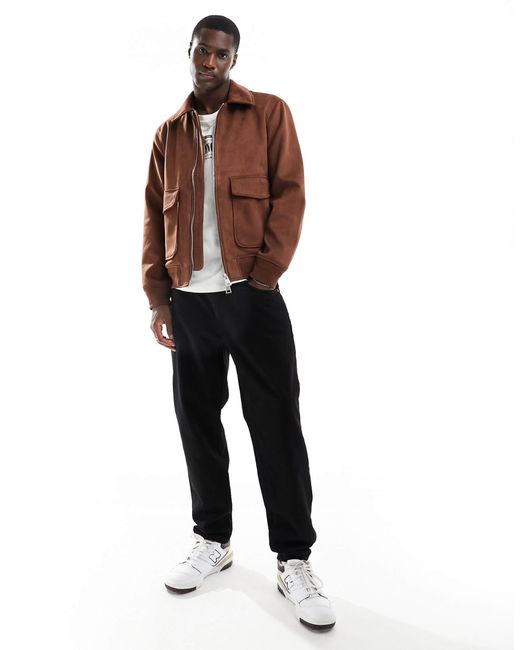 Bomber suedine homme sale