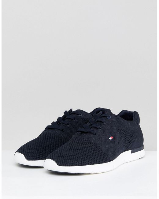 Tommy Hilfiger Tobias Flag Mesh Trainers in Blue for Men | Lyst UK