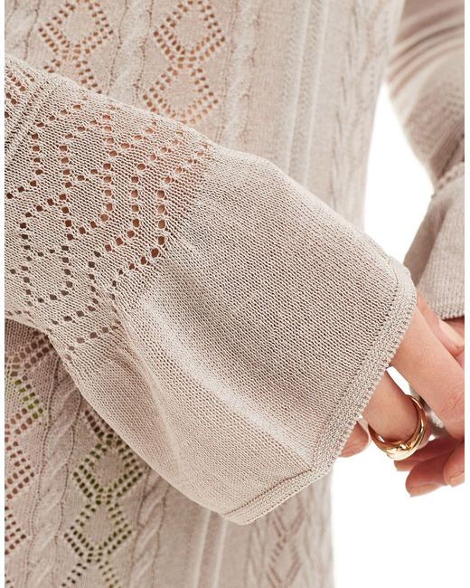 Something New White X Cenit Nadir Fine Crochet Ruched Front Mini Dress