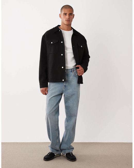 ASOS Black Oversized Barn Jacket for men