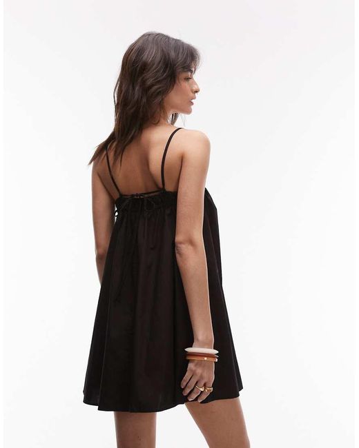 TOPSHOP Mini Zomerjurk Van Popeline in het Black