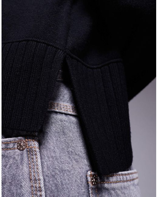 River Island Blue Chunky Crop Jumper