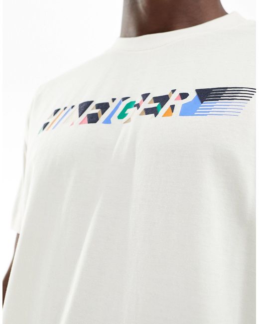 Camiseta color con logo multicolor "hilfiger" Tommy Hilfiger de hombre de color White