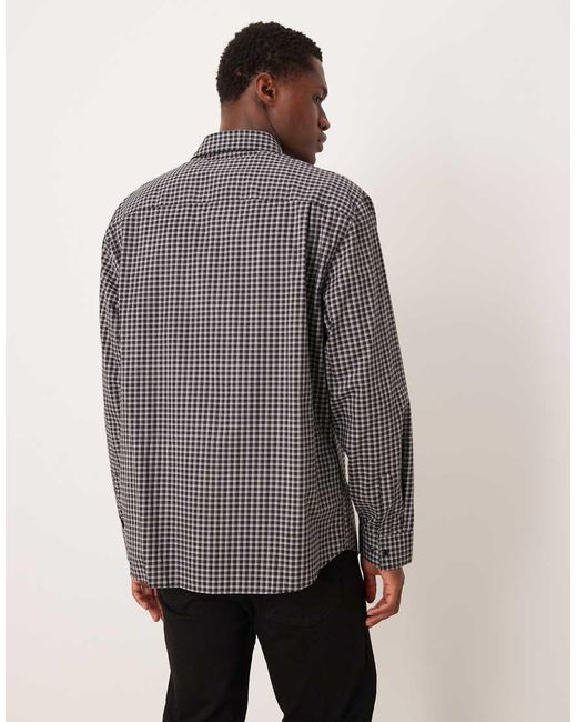 Mango Gray 100% Cotton Checked Shirt for men