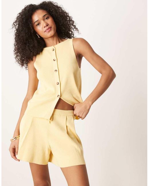 ASOS Natural Knitted Short Co-ord