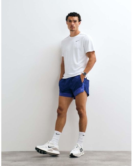 Nike White Miler Dri-Fit Uv-Protection T-Shirt for men