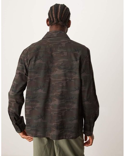 New Look Natural Camo Shacket for men