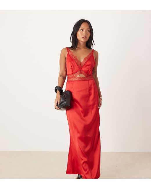 Never Fully Dressed Red Petite Mimi Slip Midaxi Dress