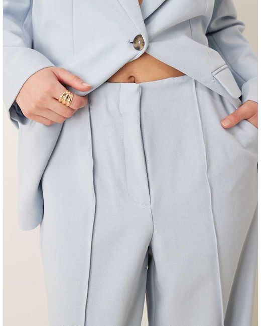 Y.A.S Blue High Waist Wide Leg Tailored Trouser Co-ord