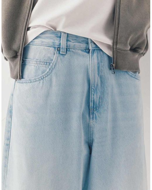 Pull&Bear Blue Relaxed Fit baggy Jeans for men