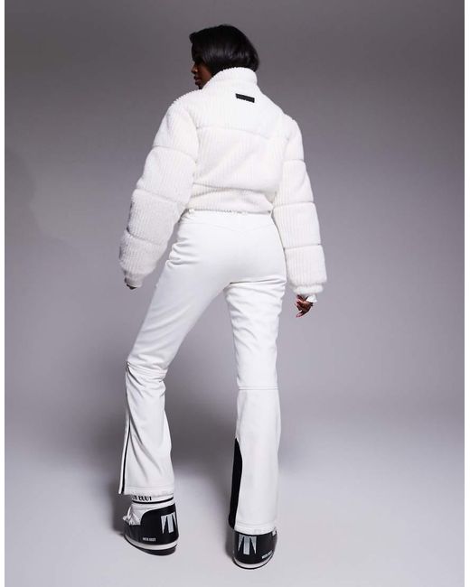 ASOS 4505 Ski & Snow Blue Asos 4505 Ski Soft Shell And Faux-fur Belted Slim Kick Ski Suit