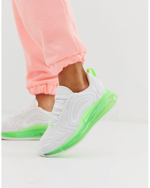 720 - Baskets - et vert fluo Nike en coloris Blanc | Lyst