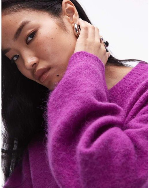 ARKET Superzachte, Ruimvallende Trui Van Alpaca En Wol in het Purple