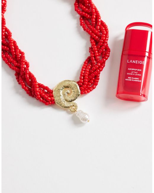 Ocean - collier TOPSHOP en coloris Red