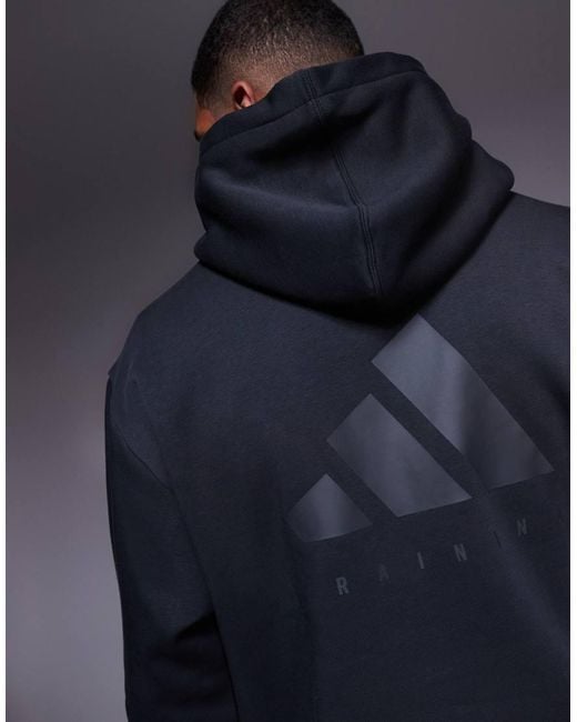 Adidas Originals Blue Adidas Training Strength Oversized Hoodie for men