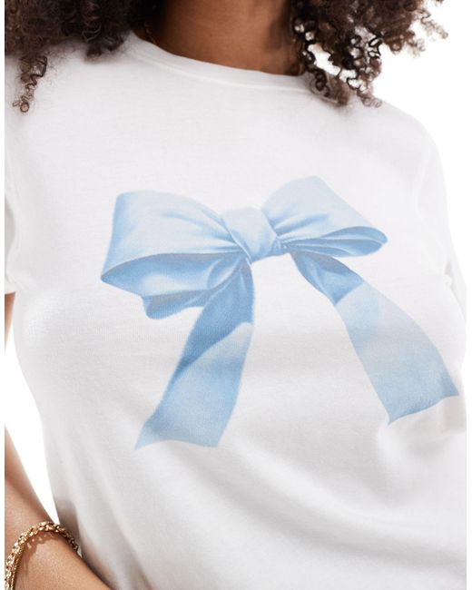T-shirt à motif nœud Pull&Bear en coloris Blue
