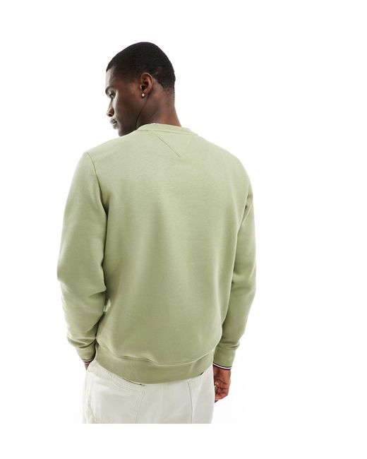 Tommy Hilfiger Green Logo Tipped Crew Neck Sweatshirt Sweatshirt for men