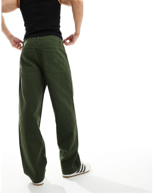 Denim Project Green Straight Leg Worker Jeans for men