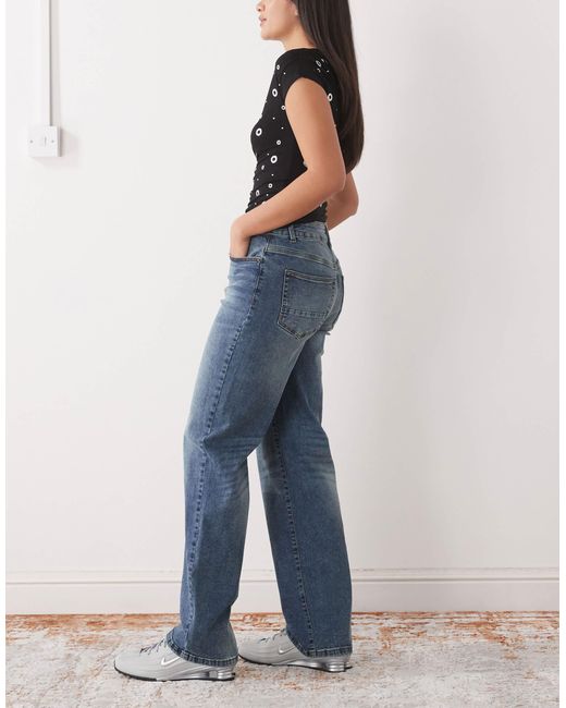 Jean ample à taille basse - foncé Noisy May en coloris Blue