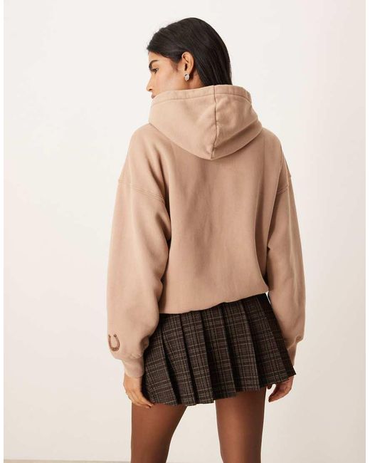 Abercrombie & Fitch Hoodie Met Grafische Motieven in het Natural