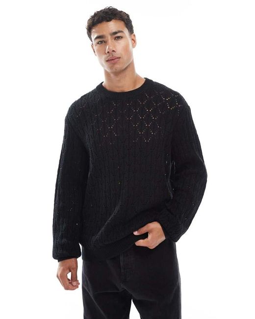 Jack & Jones Blue Open Knit Jumper for men