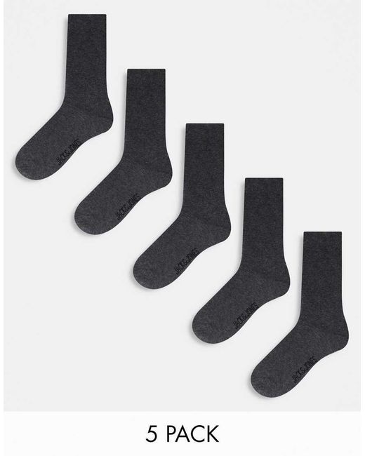 Pack De 5 Pares De Calcetines De Tenis En De Jack & Jones de hombre de color White