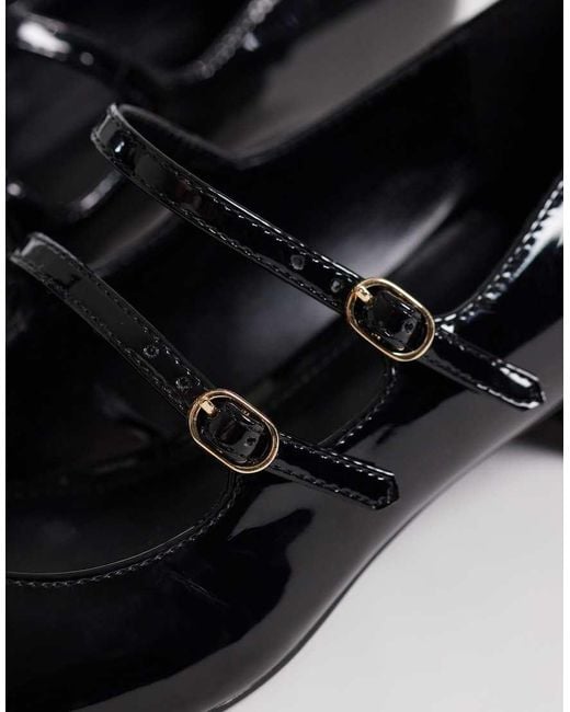 Mango Black Kitten Heel Mary Janes