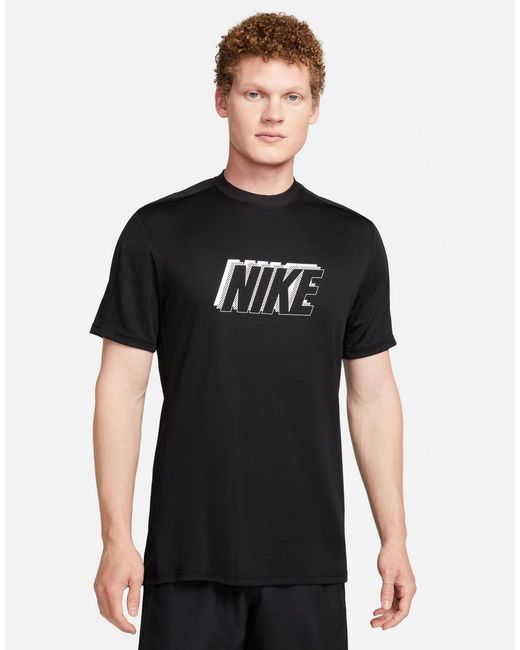 Academy dri-fit - t-shirt nera con grafica di Nike Football in Black da Uomo
