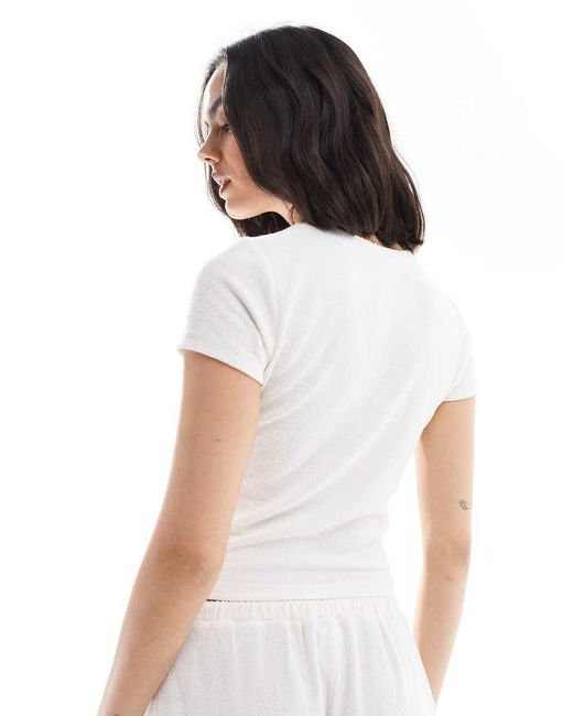 Cotton On White Lighweight Cropped T-Shirt