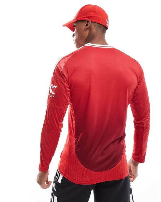 Adidas Originals Red Adidas Football Manchester United 24/25 Long Sleeve Home Jersey for men