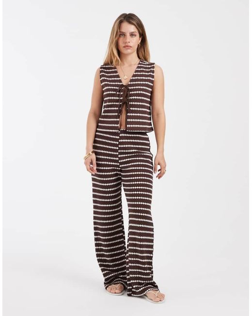 Only Petite Brown Knit Vest Co-ord