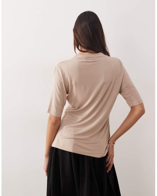 ARRANGE Black Modal Cowl Neck T-shirt