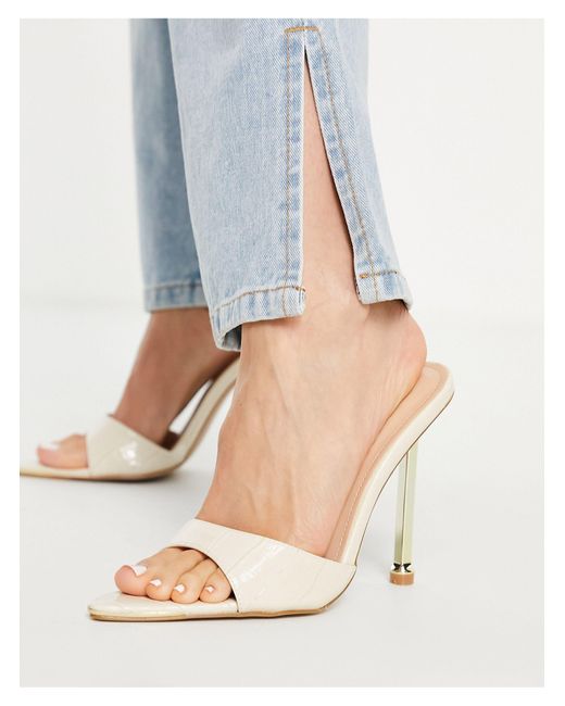 SIMMI Shoes Simmi London - Torez - Puntige Muiltjes Met Gouden Hak in het  Wit | Lyst NL