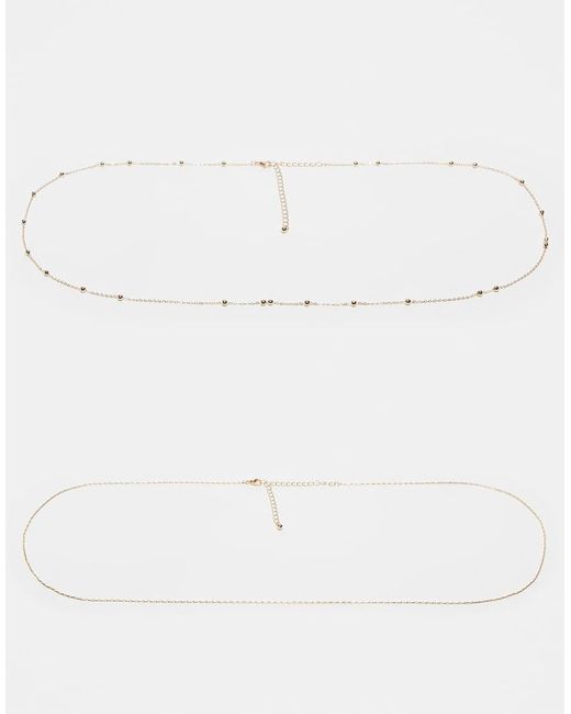 ASOS Natural Pack Of 2 Belly Chains