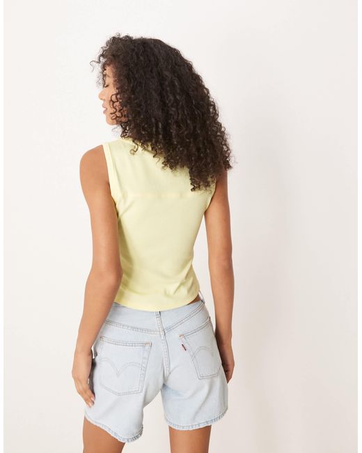 ASOS White Sleeveless Button Down Top
