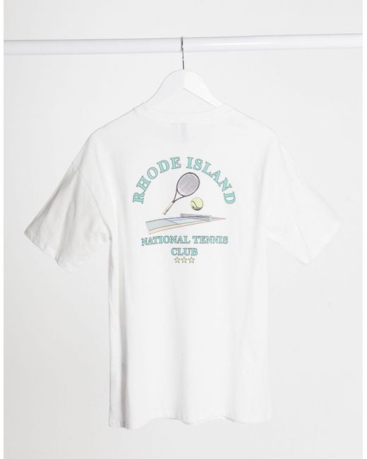 ASOS White Oversized T-shirt With Retro Rhode Island Tennis Graphic
