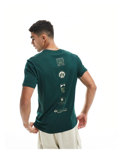 Camiseta con estampado trasero skyline cruise exclusiva en asos Columbia de hombre de color Green