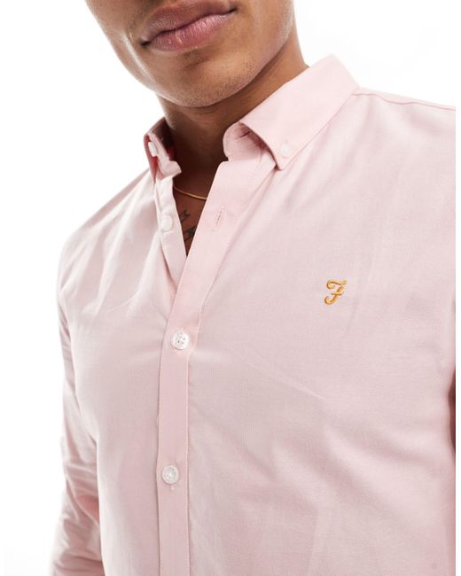 Brewer - chemise à manches longues Farah pour homme en coloris Pink