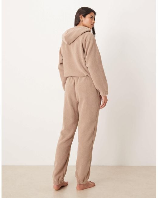 ASOS Natural Lounge Microfleece Sweatpants
