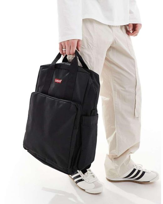 Mochila Grande Negra Con Logo De Ala De Murciélago L Pack De Levi's de hombre de color Black