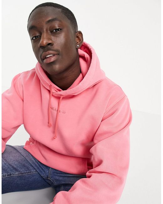 adidas originals overdyed premium sweatshirt with chest logo in pink