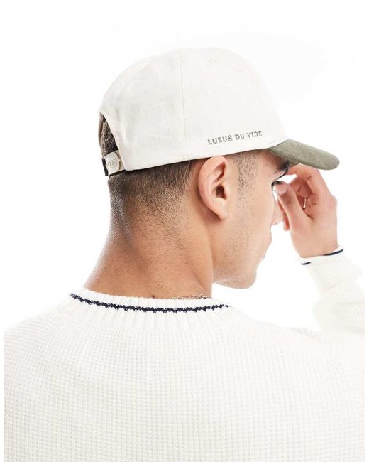 Cappellino Écru E Kaki Con Scritta di River Island in White da Uomo