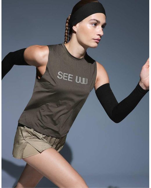 Oysho Gray Technical Sleeveless T-shirt With Text